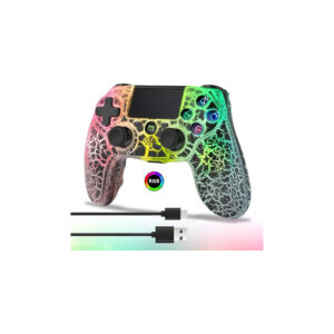 BINBOKPLAY Switch Controller, Wireless Switch Pro Controller for Switch/Switch Lite/Switch OLED, RGB Adjustable LED Wireless Remote Gamepad with Unique Crack/Motion control/Turbo/ALPS Joystick (Black)