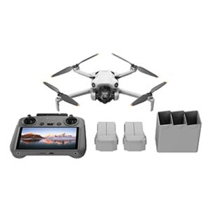 DJI Air 3 Fly More Combo with DJI RC 2, Drone with Tele & Wide-Angle Dual Primary Cameras 4K HDR, 46-Min Flight Time, Two Extra Batteries, MOIAT Certified - UAE Version with Official Warranty Support